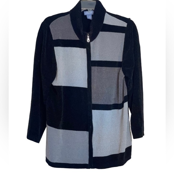 Liz & Me color block full zip, velour jacket/top. Size 18/20 GUC - Picture 3 of 4